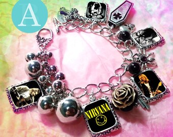 Nirvana  Kurt Cobain charm bracelet necklace