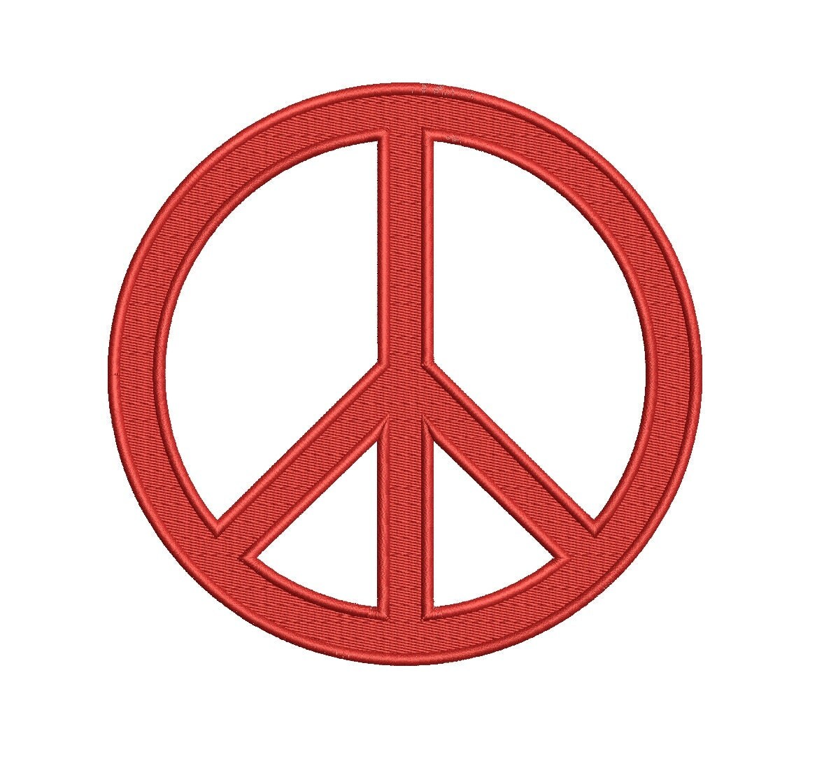 Peace Sign Embroidery Machine Digitized Design Filled 7291