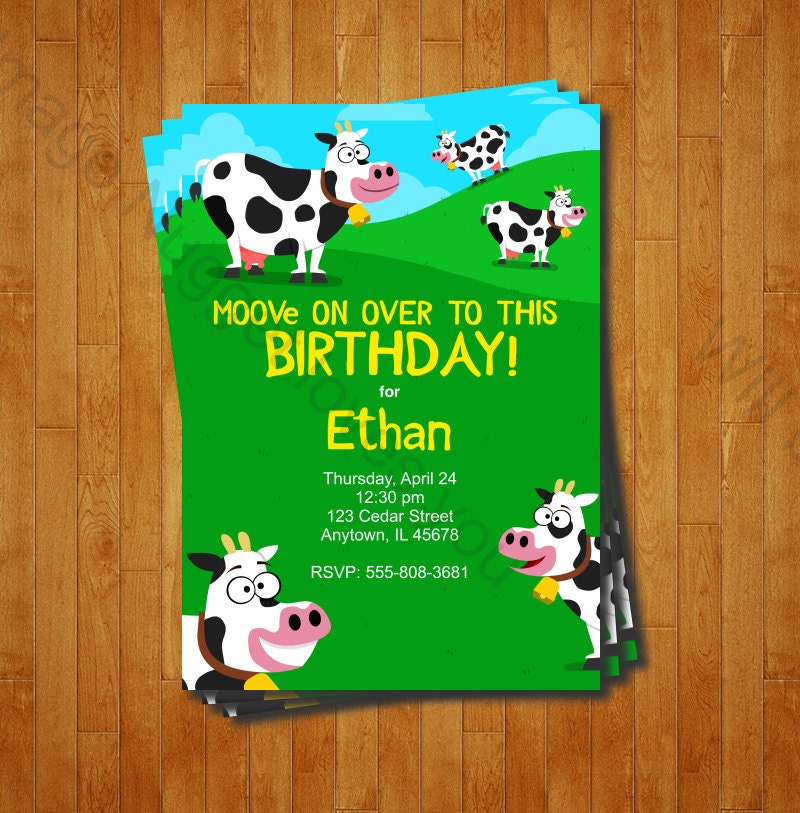 Cow Party Invitations 8