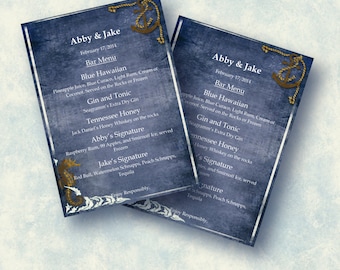 Beach wedding menu | Etsy