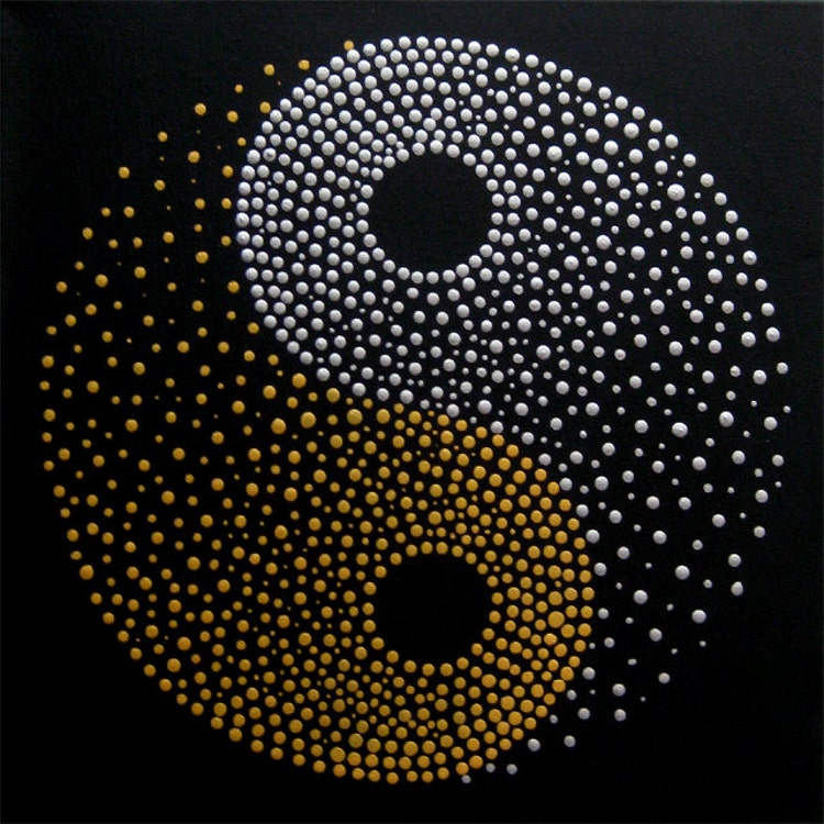 Yin Yang Gold And Silver Original Modern By Matrixartbydv