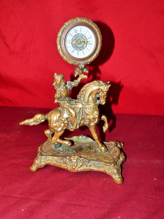 Antique Ansonia Brass Horse Clock. This is a beautiful solid