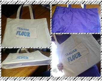 Reversible Beach Tote with mesh bottom.
