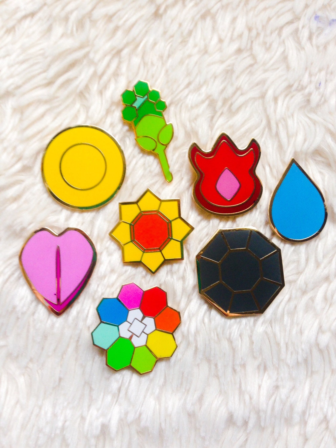 Pokemon Kanto Gym Badge Set By Eternallygratefulco On Etsy