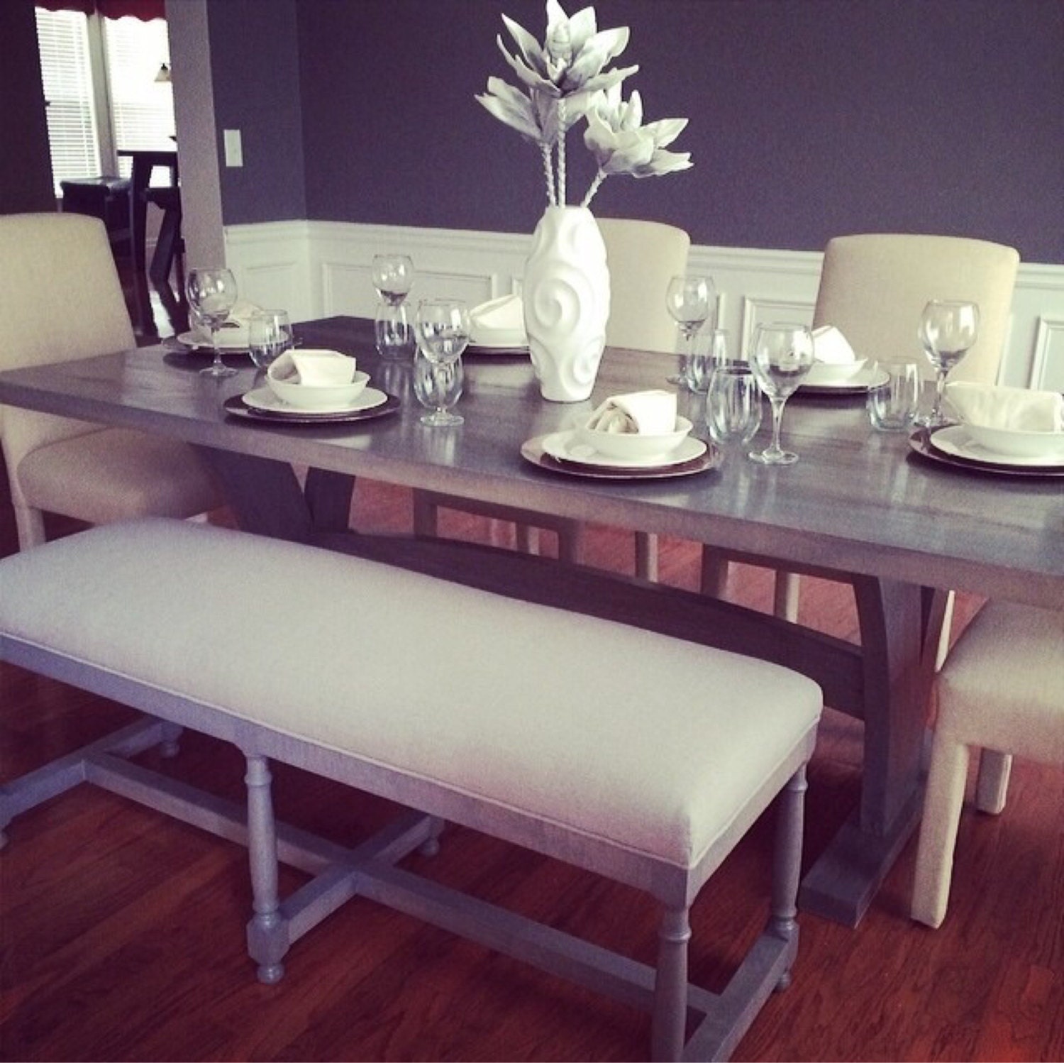 Grey Farmhouse Dining Table