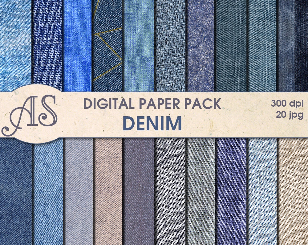 Digital Denim Paper Pack 20 printable Digital Scrapbooking