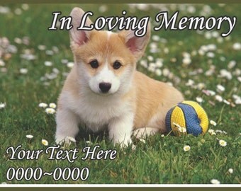 Puppy Dog In Loving Memory Full Color Rectangle 013 Custom Vinyl Wall Decal or Car Sticker - ilmfullcolorrectangle013ET