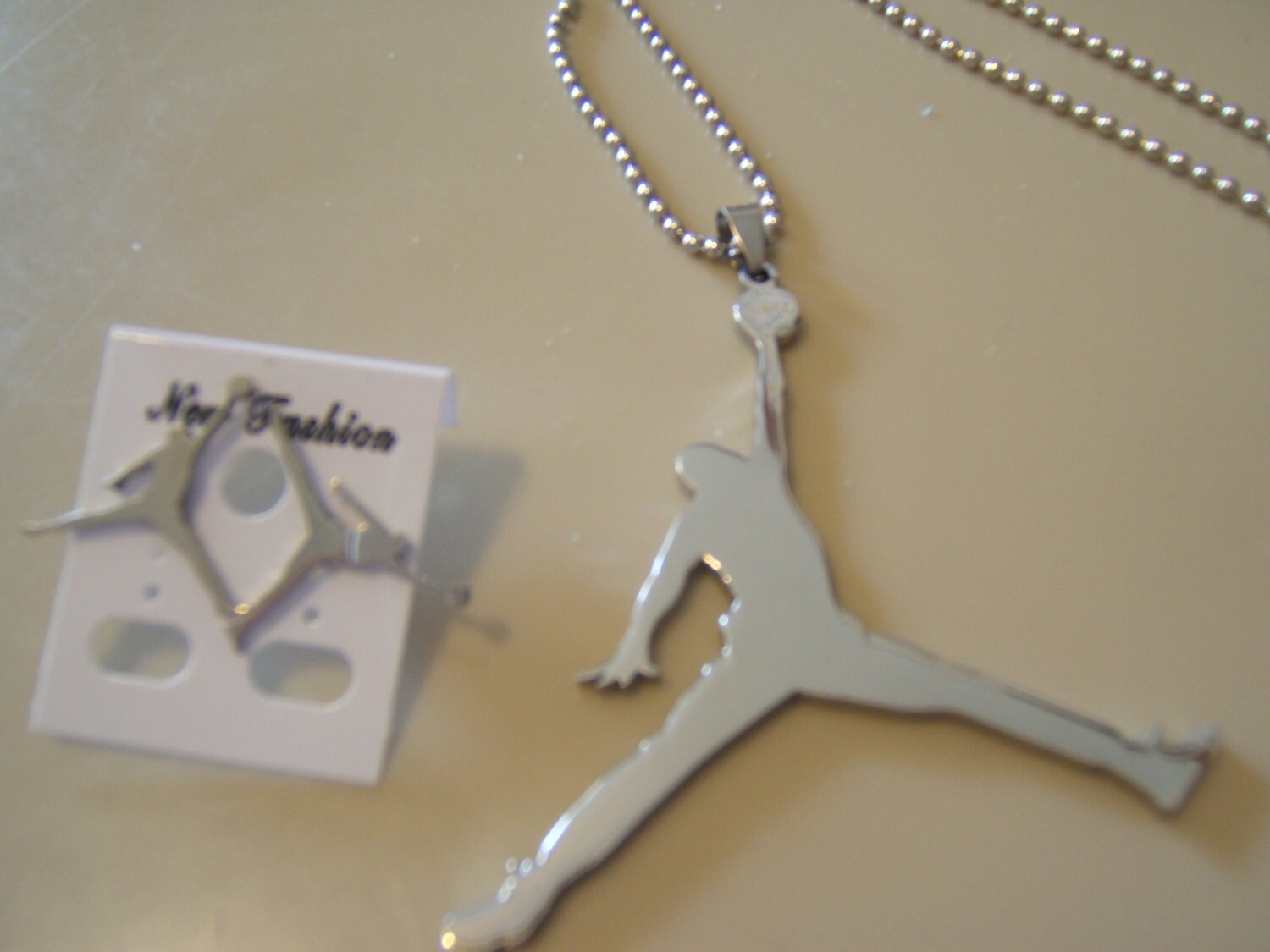 Air Jordan Jumpman Stainless Steel pendant with matching