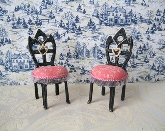 Miniature chairs handpainted for dollhouses