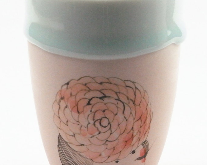 Pink Creative Zakka Style Hand Painted Spilling Glaze Matte Frosted Porcelain Cup
