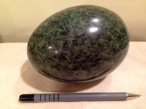 Vintage JUMBO Green Marble Egg Very Large 6 by VintageofTN