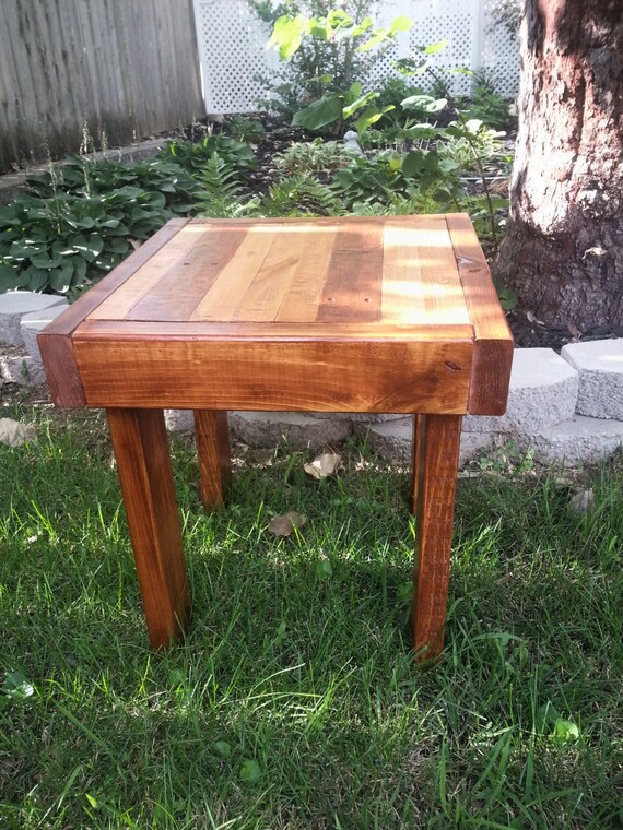 Items similar to Rustic Distressed End Table / Side Table / Pallet Wood