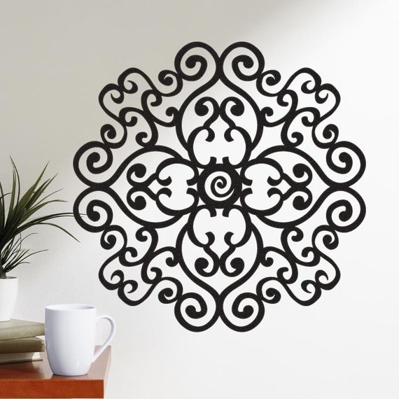 Rose Swirl Iron Accent Wall Decal by cozywallart on Etsy
