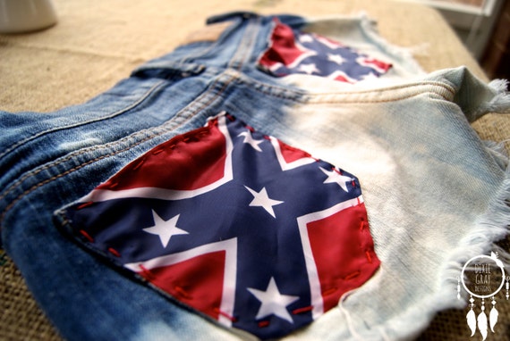 rebel flag jean shorts
