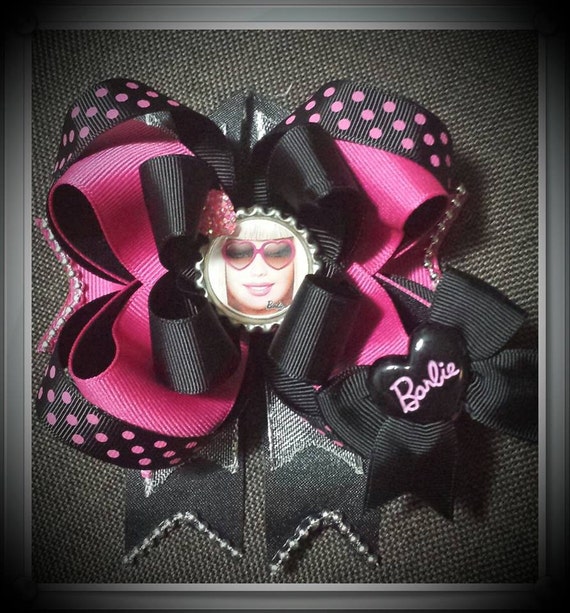 Items similar to Barbie stacked Hair bow on Etsy