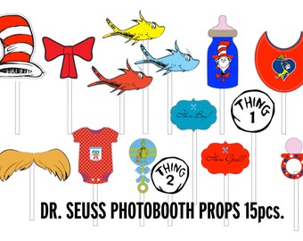 Item 025 Dr. Seuss Props 15pcs. for boys or girl Baby Shower Printable ...