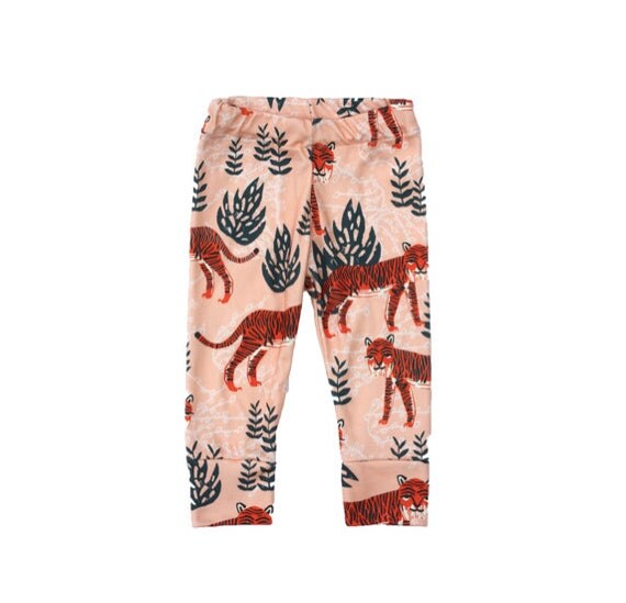 Items similar to Organic Baby Leggings Pink Tiger on Etsy