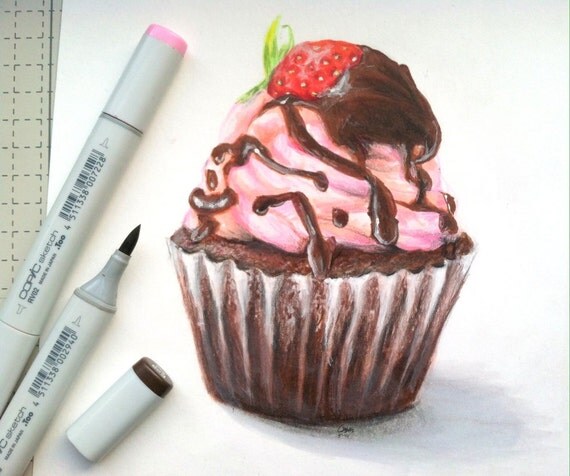 Items similar to 8 x 7 inch Original Realistic Strawberry Items similar to 8 x 7 inch Original Realistic Strawberry