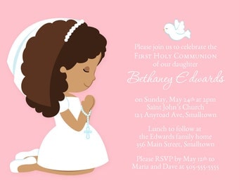First Communion Invitation, Girl Invitation, Communion Party Invite, Holy Communion, PRINTABLE