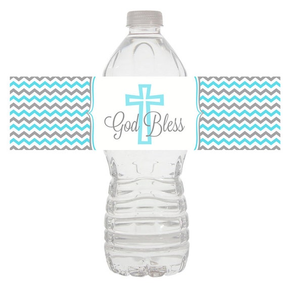 Baptism Water Bottle Wrapper Christening Water Bottle