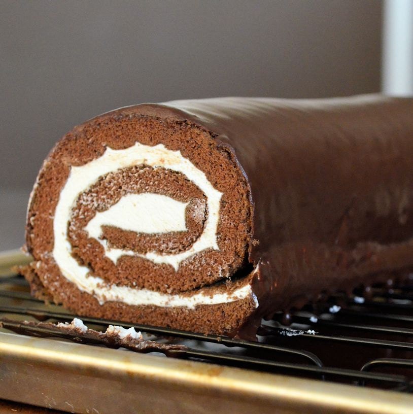 homemade swiss chocolate cake roll by PlayfulYummies on Etsy