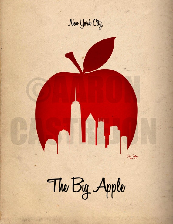 Items similar to The Big Apple New York City Downloadable Poster on Etsy