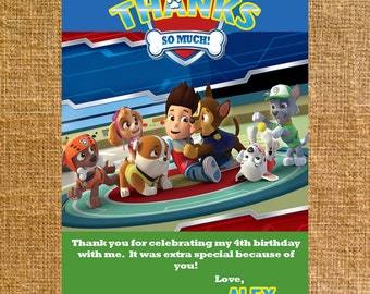 Paw Patrol Thank You Card