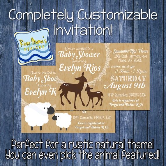 Items similar to Printable Natural Baby Shower Invitation with lace