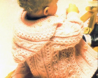 Knitting Pattern - Aran Baby Coat Jacket DK 20 in PDF