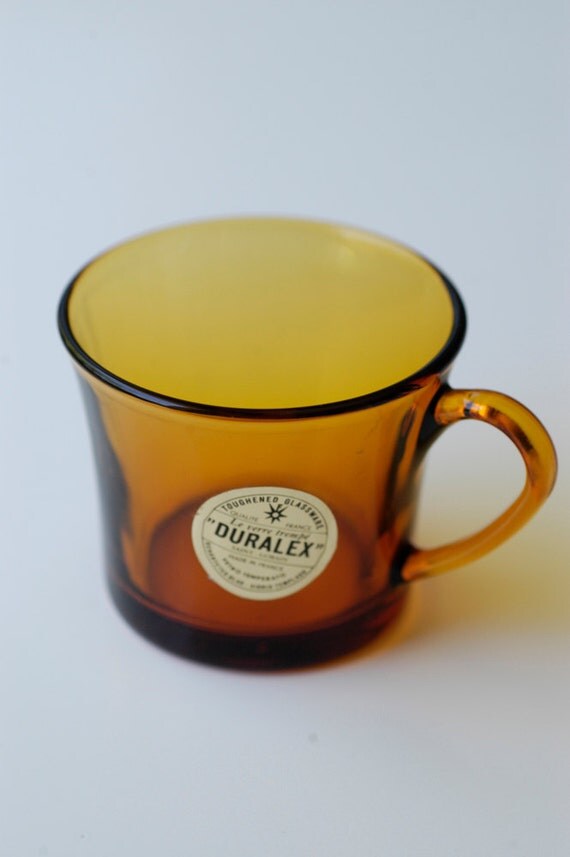 Vintage Duralex amber glass espresso / coffee cup Made in