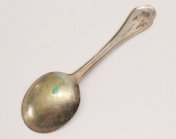 Storewide 25% Off SALE Original Antique Winthrop Silver Plated Collectable Gerber Baby Spoon Featuring Inscribed Webbing Handle Design