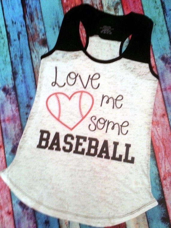 Items similar to LOVE me some BASEBALL Tank Top Feminine Fit, Super