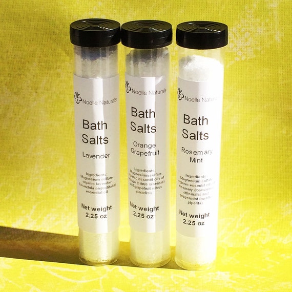 Epsom bath salt tubes net weight 2.25 oz by NoelleNaturalsAZ