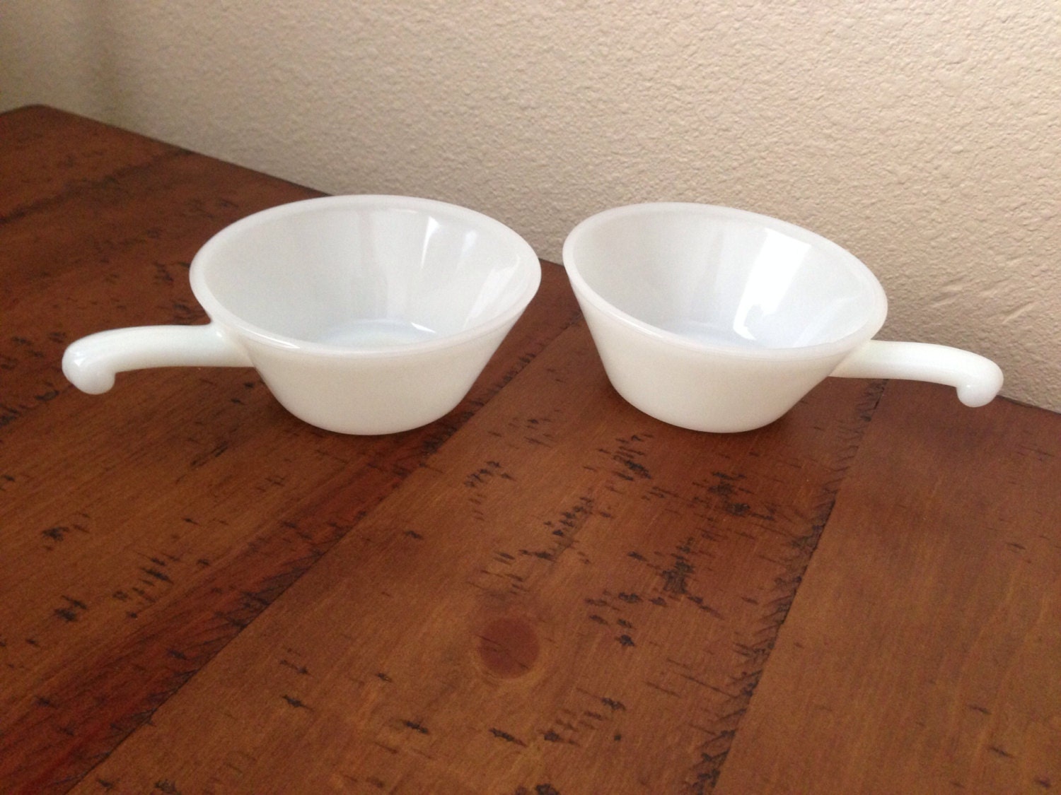 Vintage Fire King Milk Glass Chili/Soup Bowl With Handle