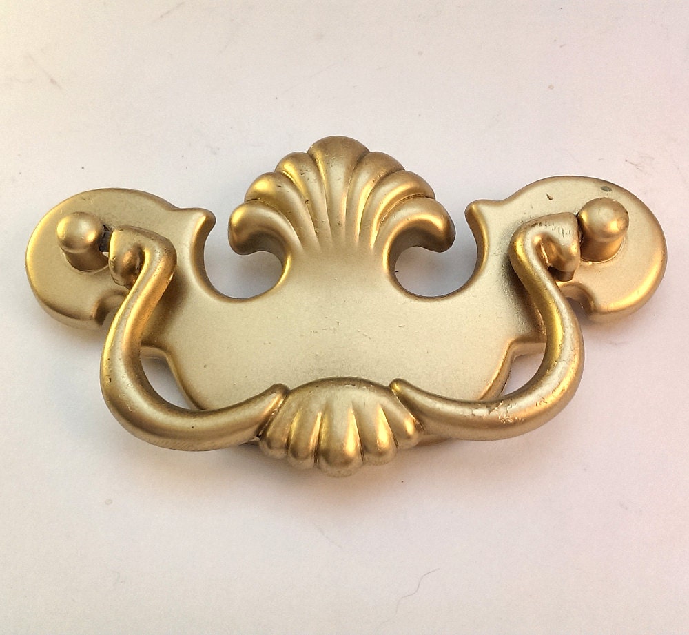 Vintage French Provincial Drawer Pulls Shabby Chic Gold with