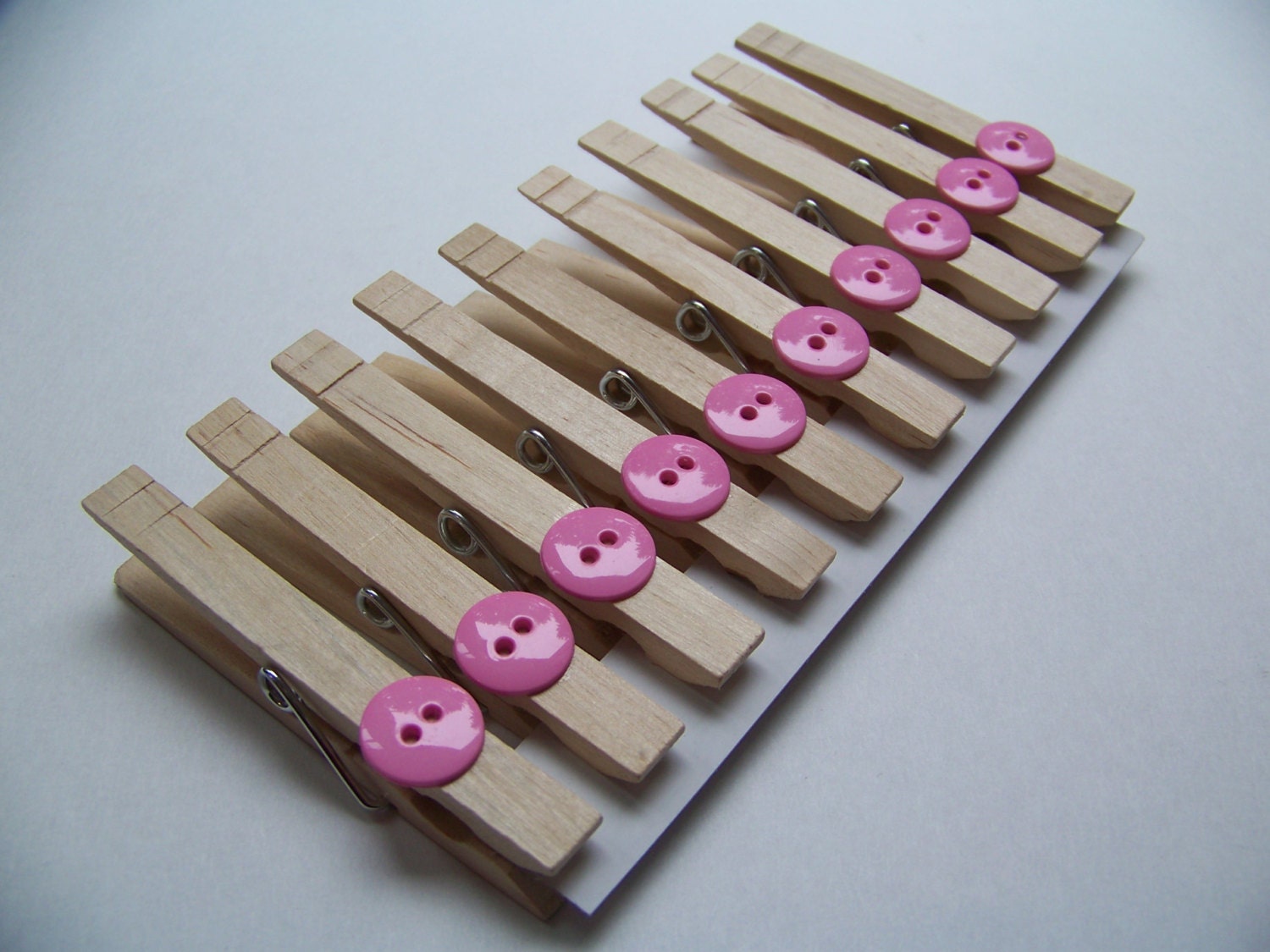 Pink Button Clothespins 20 Wooden Large Clothespins With Pink   Il Fullxfull.619869453 Jevv 