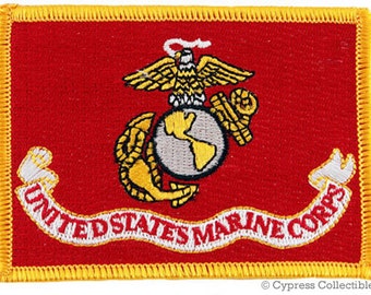 Usmc Marine Corps Flag Patch Iron-on Embroidered Applique Military 