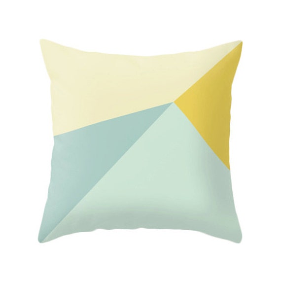 Teal and yellow cushion cover teal and yellow throw pillow