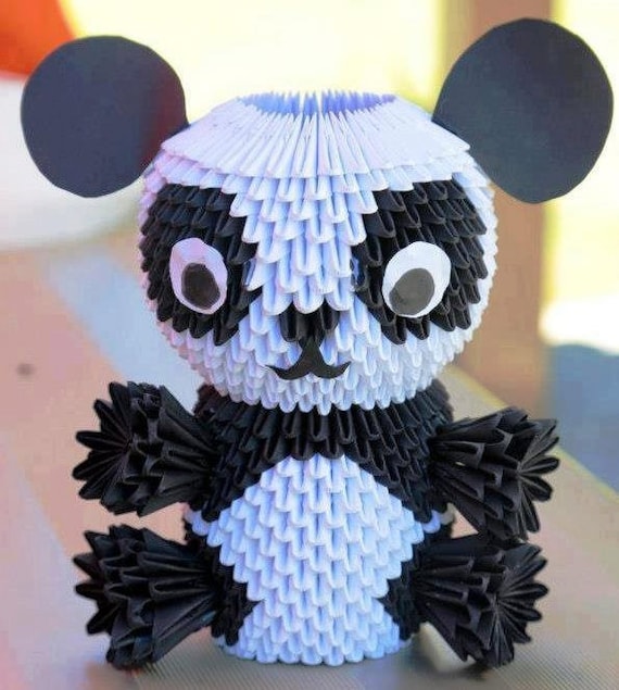 Items similar to 3D  Origami  Panda  on Etsy