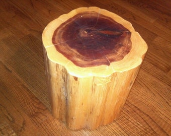 Red Cedar Stump Stool Table Photo Prop Plant Stand 9" - 10" diameter
