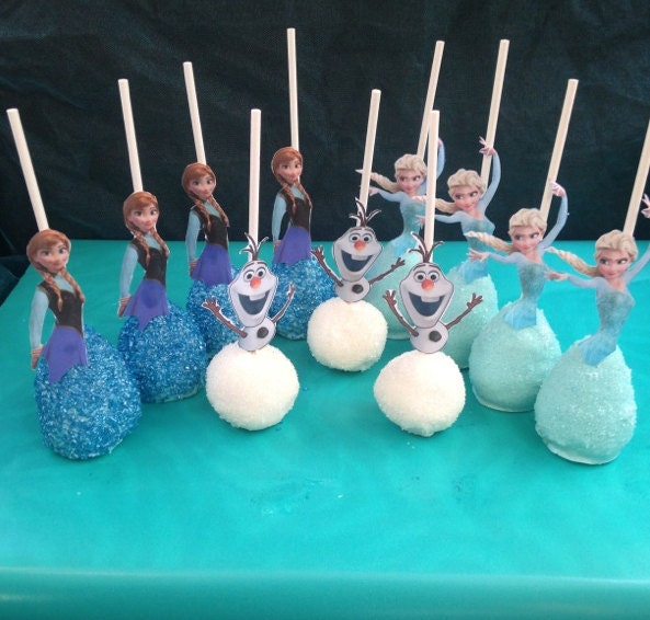 Frozen Cake Pops Elsa Anna and Olaf Cake by HazelBasilDesserts