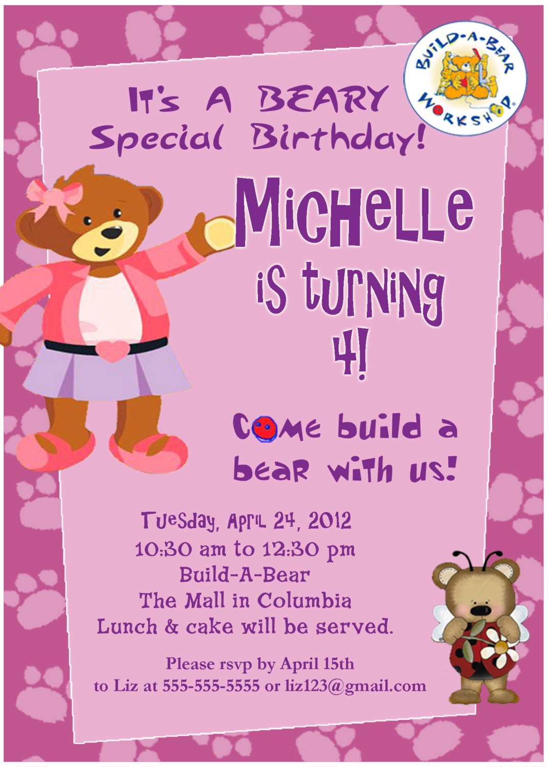 Build A Bear Birthday Invitations 2