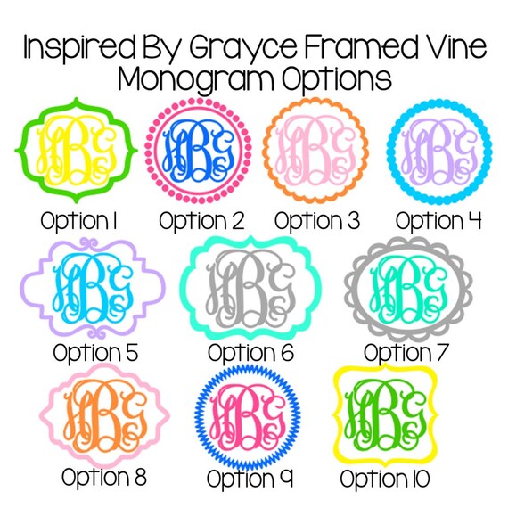 Personalized Vinyl Monogram Two Color Custom Car Laptop Tablet Phone ...