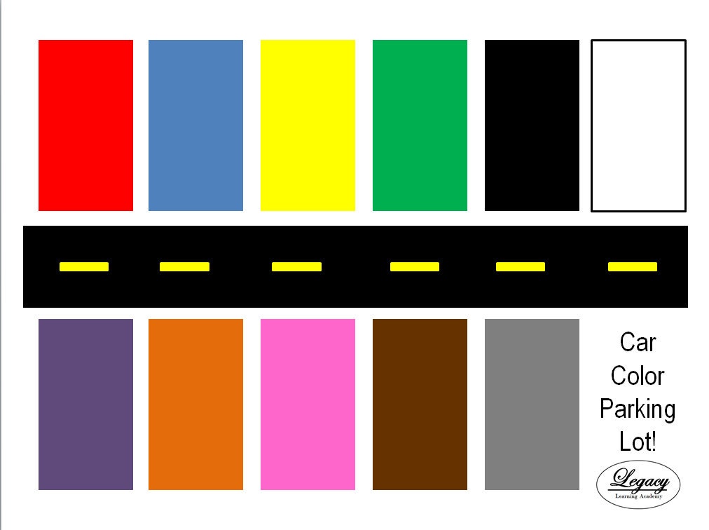 PRINTABLE DIY Kids Car Game Printable Color Game Parking
