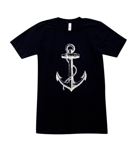 Anchor T-Shirt Nautical Sailor Print American by friendlyoak