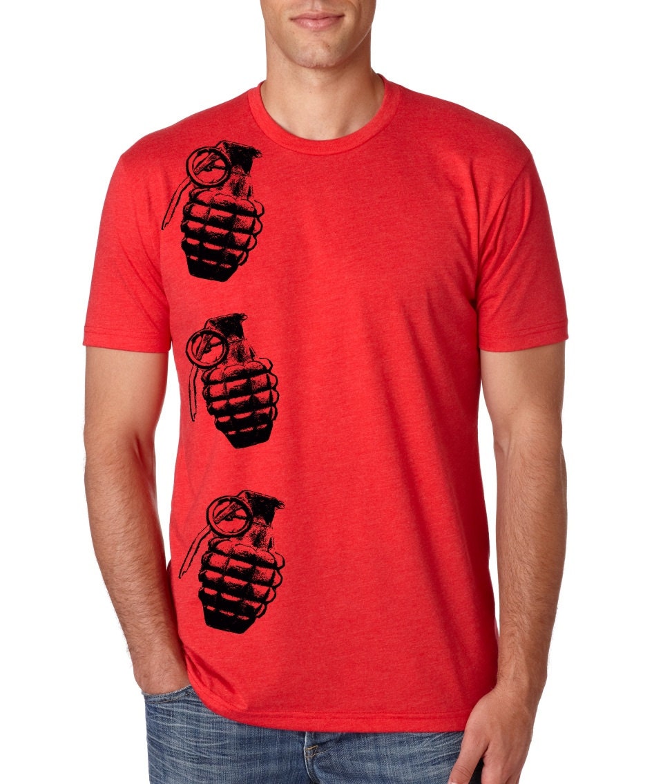 Grenade Mens Tshirt Clothing for Men Unisex Punk Shirts Screen