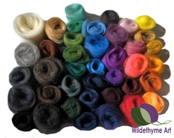 Needle Felting Kit, Craft Kit, DIY Gift, Deluxe: wool roving, multi-color, sparkle options, wool craft kit, Learn to needle felt