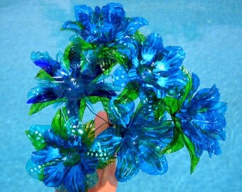 Eco Friendly Flowers One Dozen in Your Choice of Colors Upcycled from Plastic Water Bottles