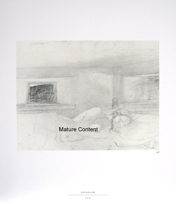 Andrew Wyeth Print Sketch Overflow 1987 Vintage Book