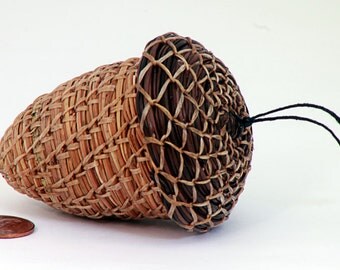 Acorn Ornament and Treasure Box Basket Pine Needle Basket